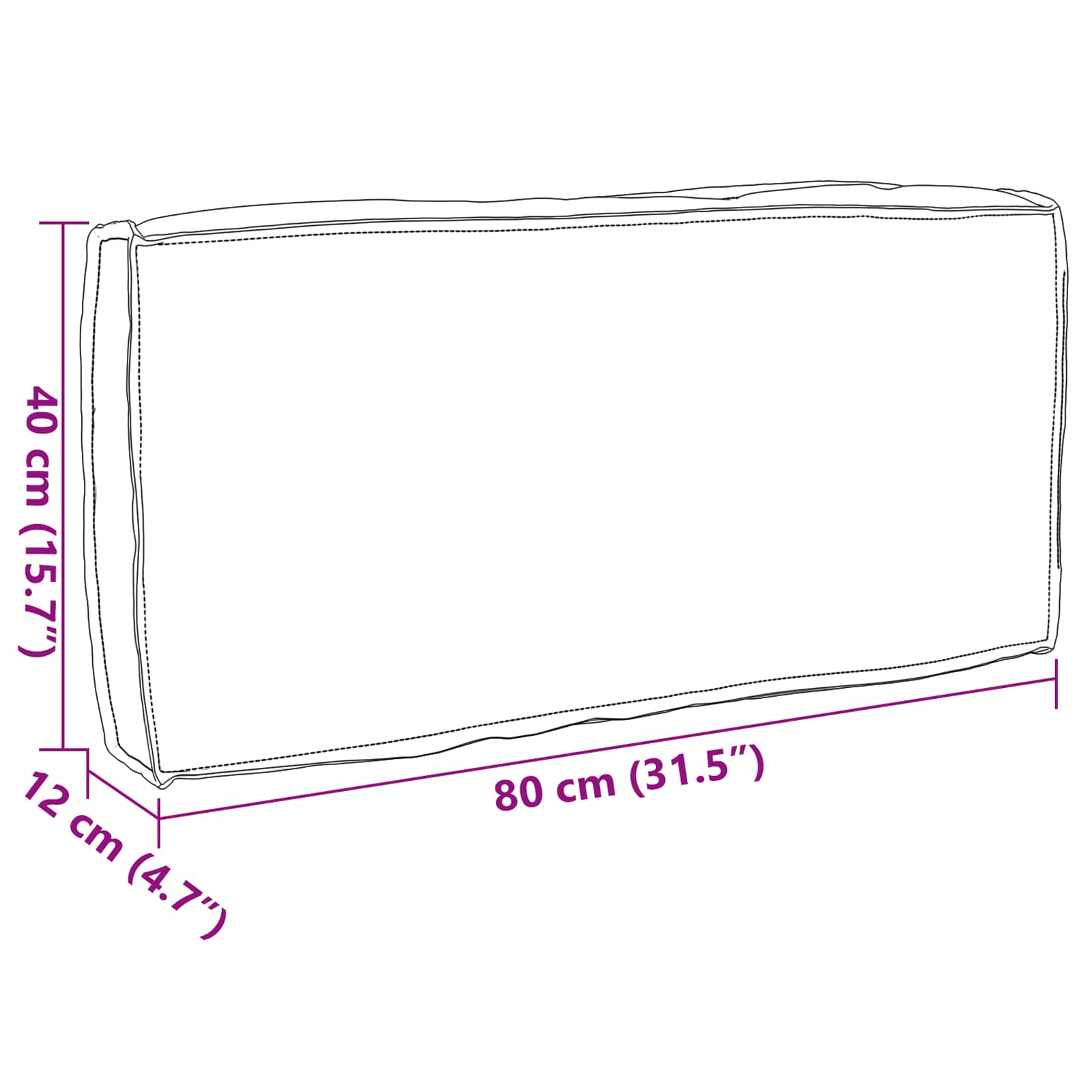 Kissen 80 X 40 X 12 Cm Oxford-Stoff