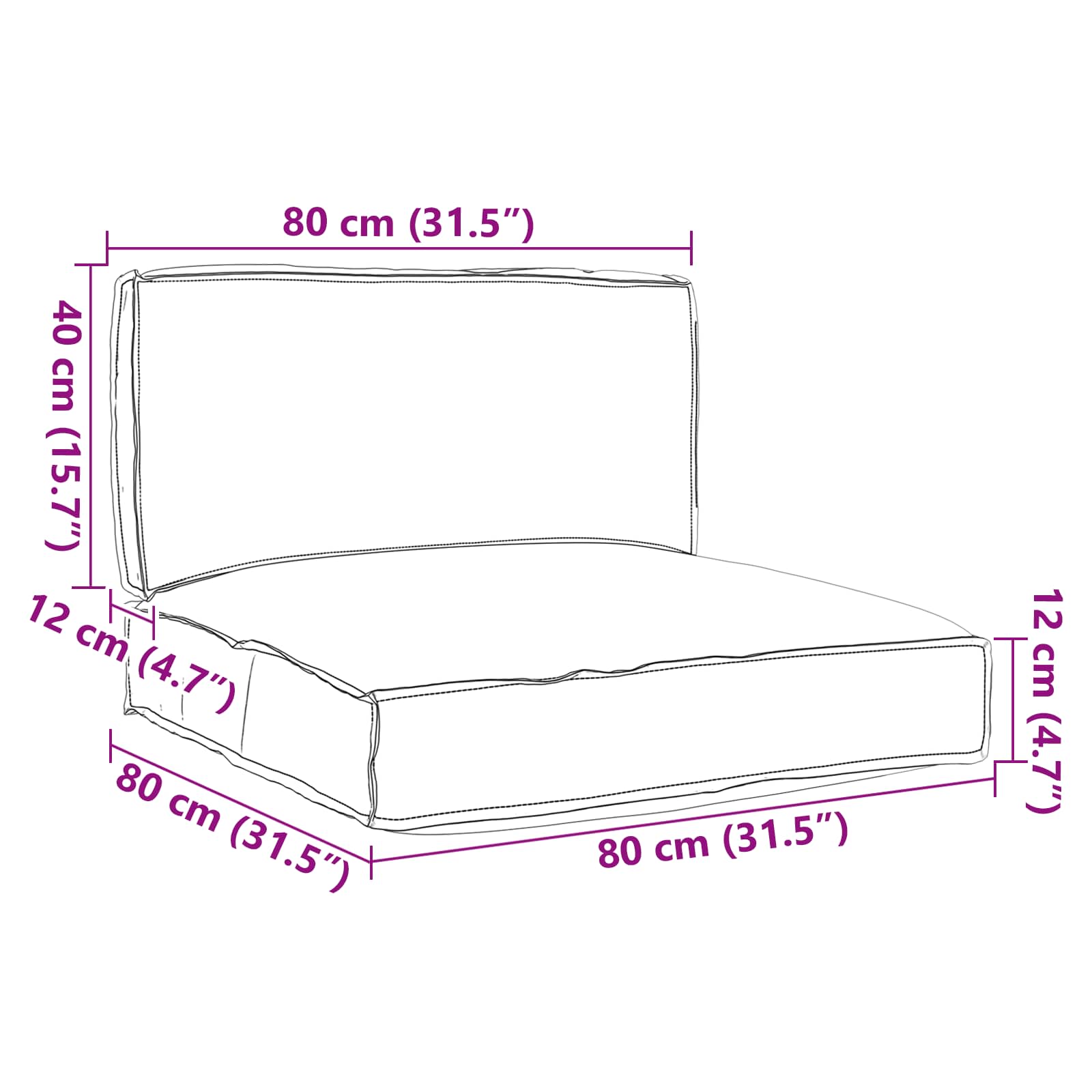 Kissen 120 X 60 X 12 Cm Oxford-Stoff