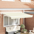Markisenrahmen Creme 250 X 200 Cm Polyester Mit Pu-Beschichtung Creme (Weißer Rahmen)