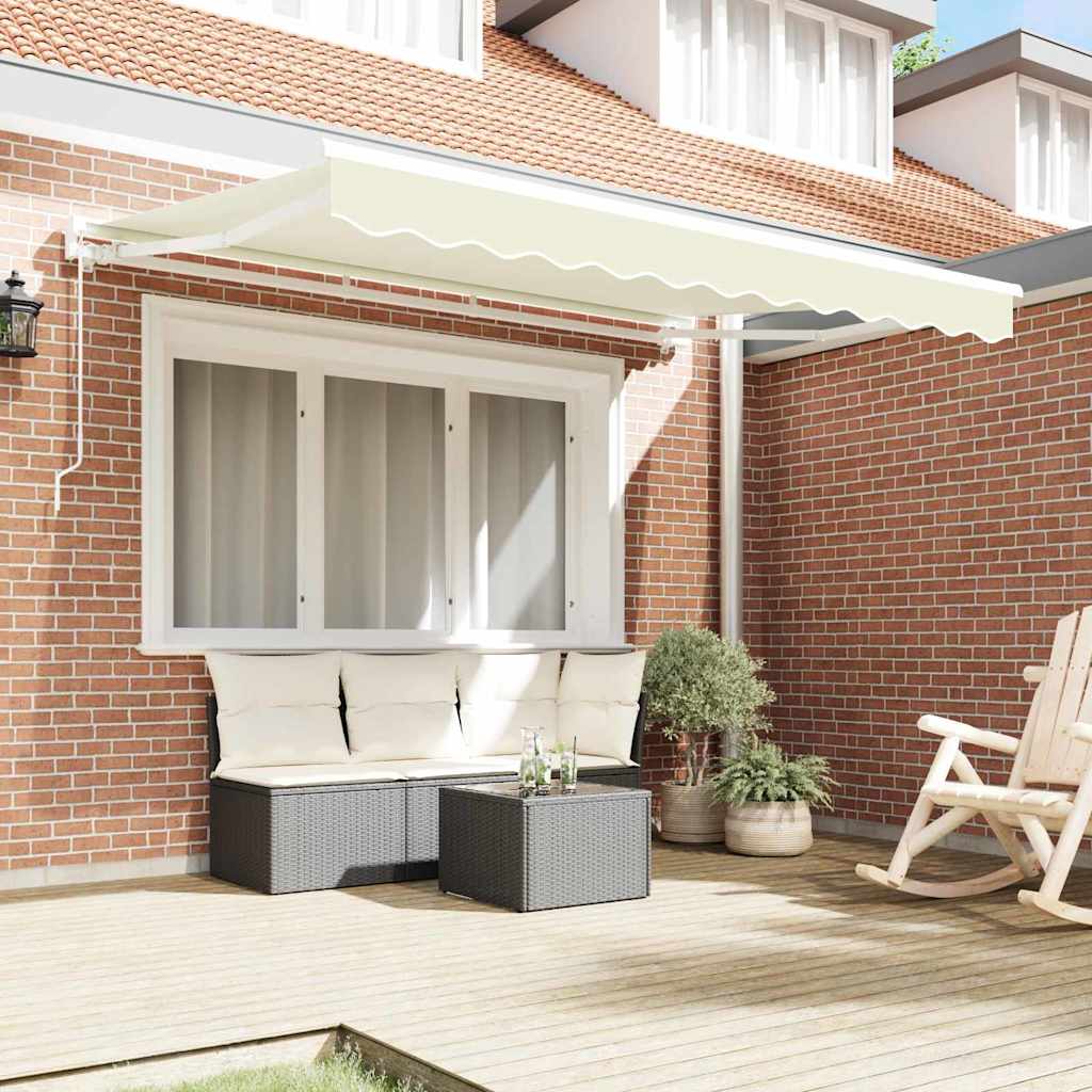 Markisenrahmen Creme 250 X 200 Cm Polyester Mit Pu-Beschichtung Creme (Weißer Rahmen)