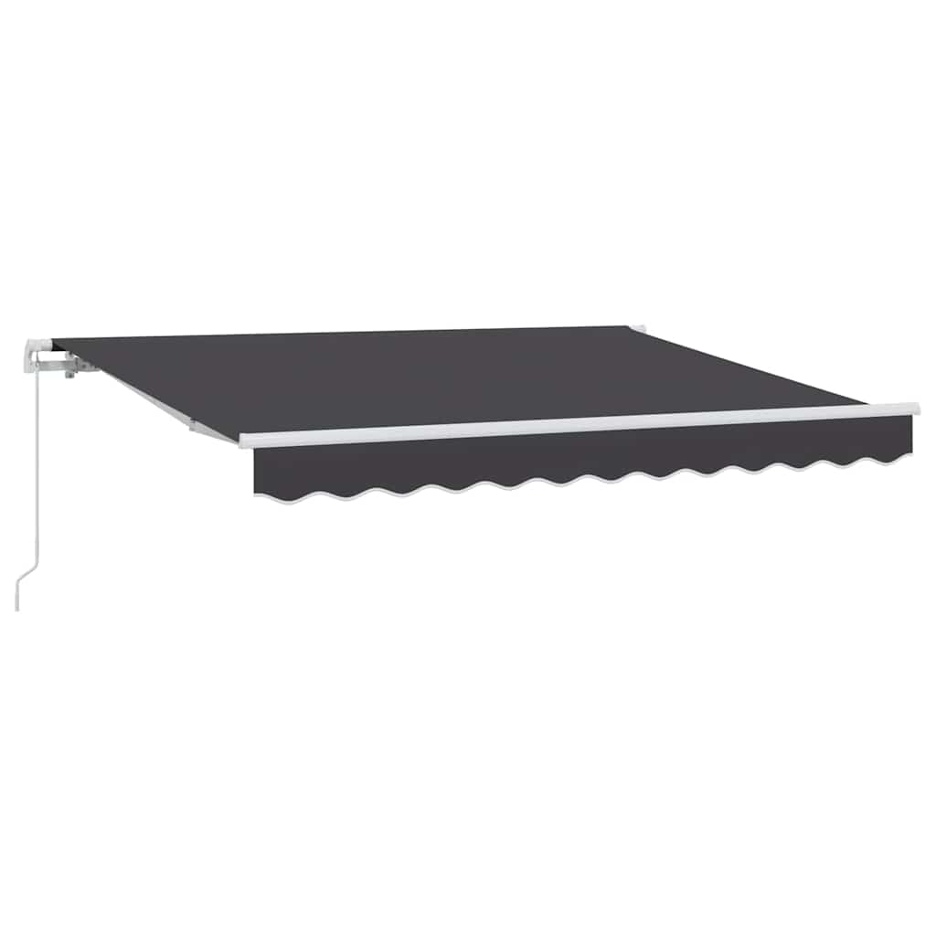 Einziehbare Markise Anthrazit 250 X 200 Cm Stoff Anthrazit (Weißer Rahmen)
