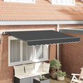 Einziehbare Markise Anthrazit 250 X 200 Cm Stoff Anthrazit (Rahmen Anthrazit)