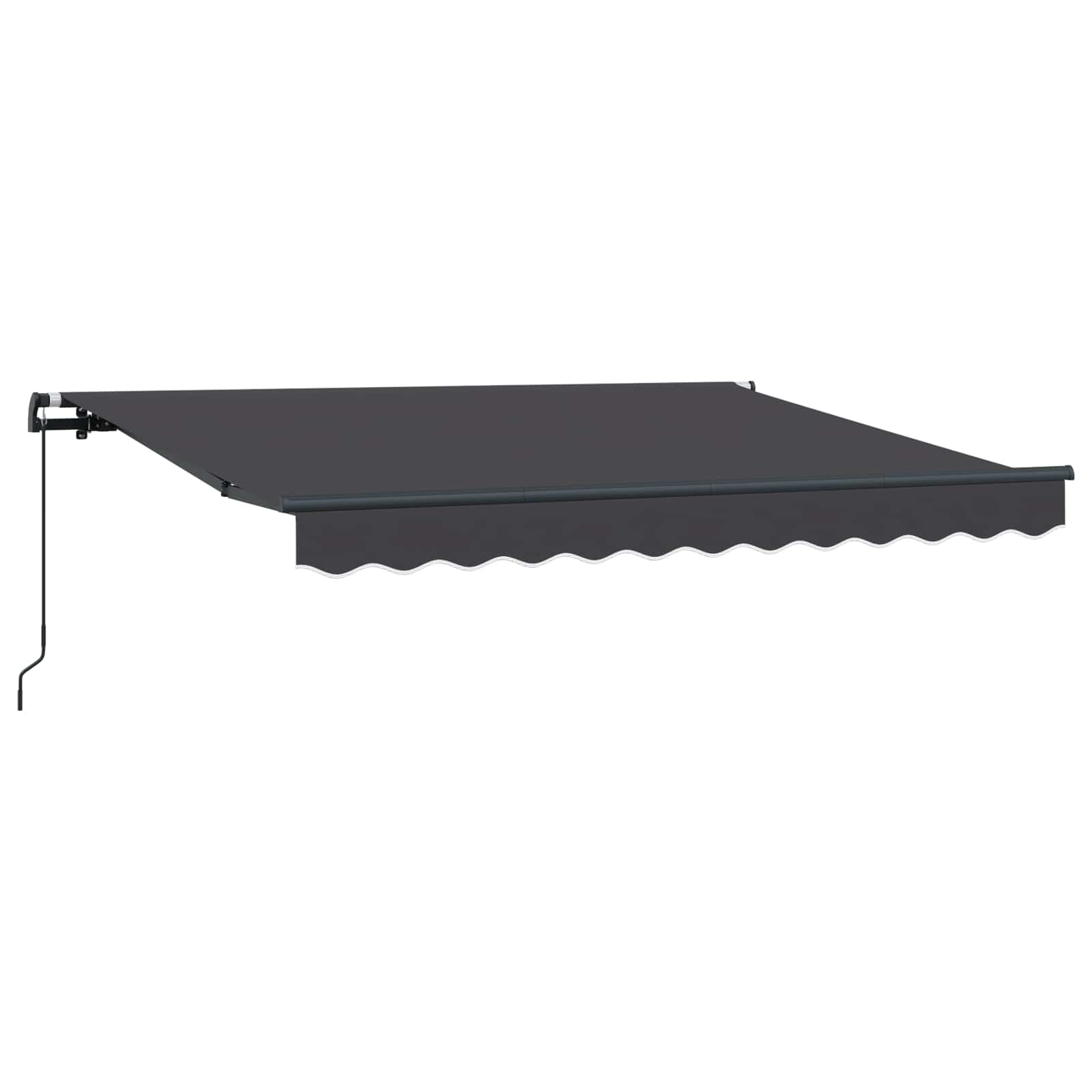 Einziehbare Markise Anthrazit 250 X 200 Cm Stoff Anthrazit (Rahmen Anthrazit)