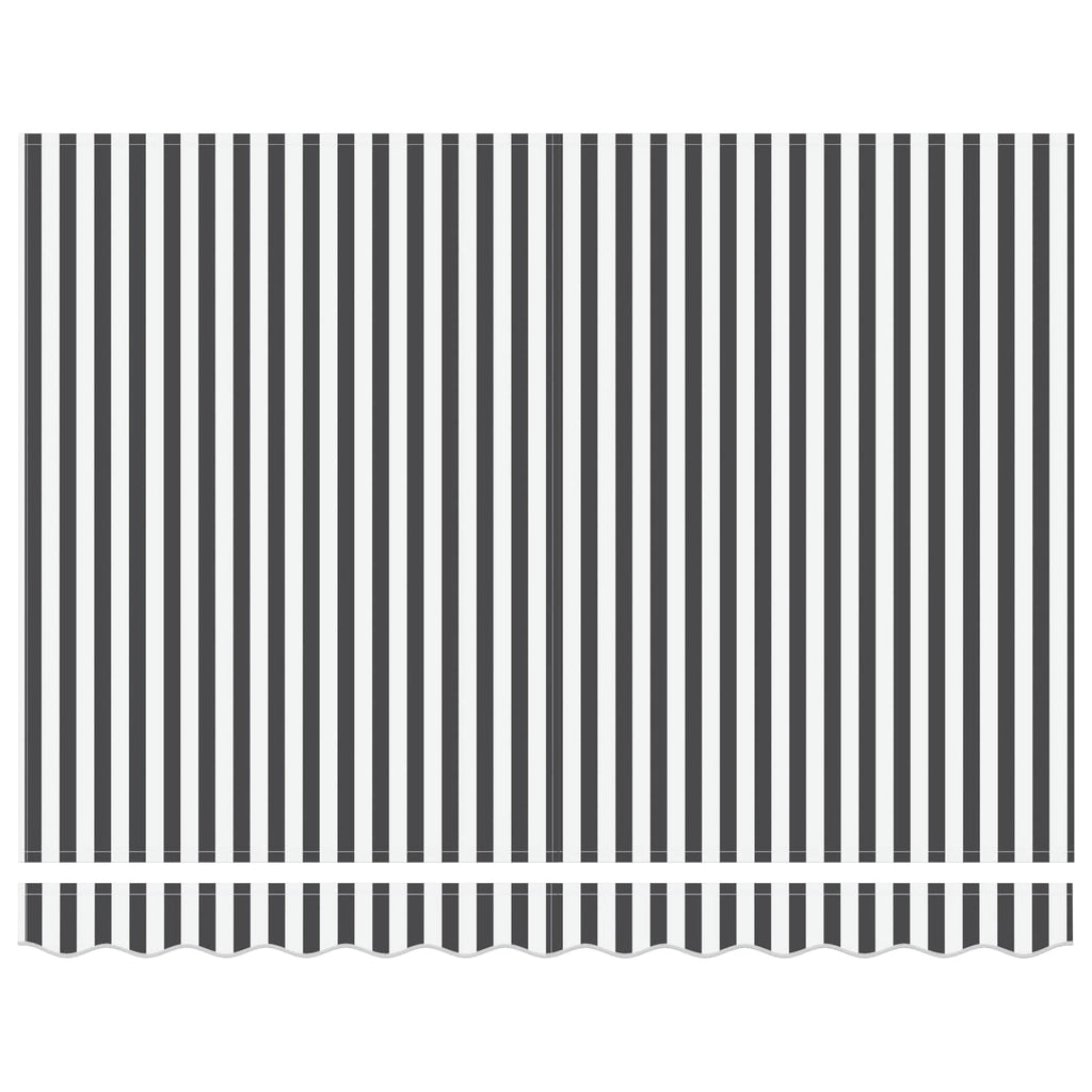 Einziehbare Markise Anthrazit 250 X 200 Cm Stoff Anthrazit Und Weiß (Rahmen Anthrazit)
