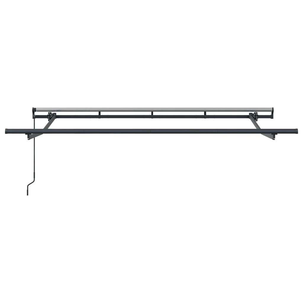 Einziehbare Markise Anthrazit 250 X 200 Cm Stoff Anthrazit Und Weiß (Rahmen Anthrazit)