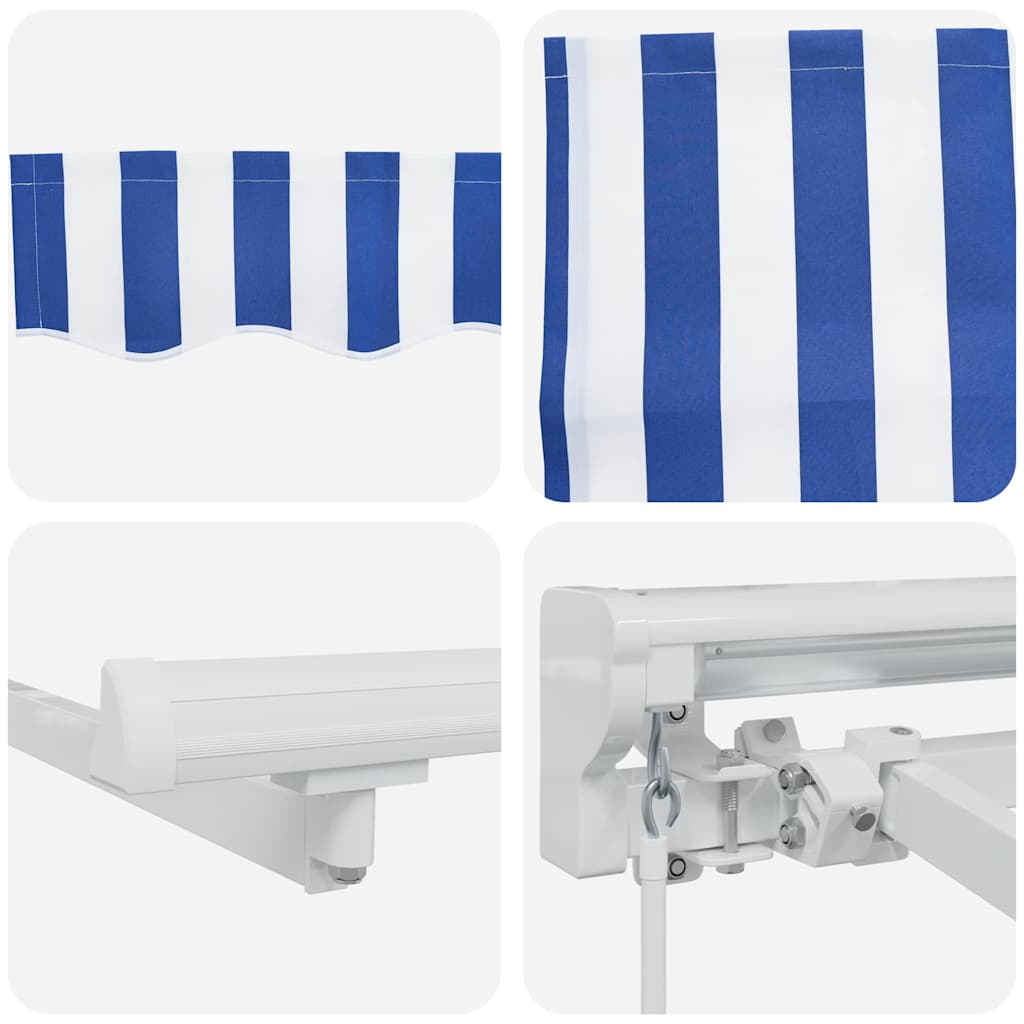 Markisenrahmen Blau Und Weiß 300 X 200 Cm Blau Und Weiß (Weißer Rahmen)
