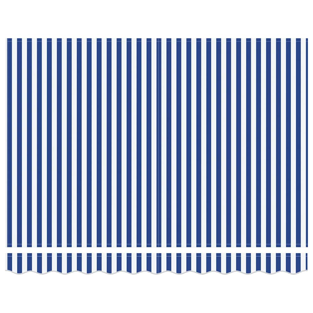 Einziehbare Markise Blau 300 X 200 Cm Stoff Blau Und Weiß (Weißer Rahmen)