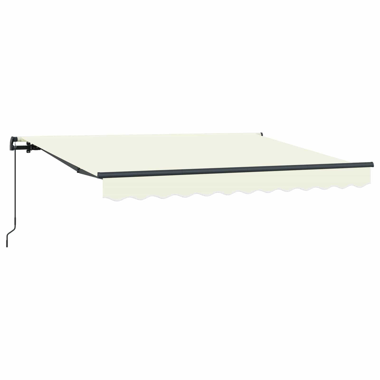 Einziehbare Markise Creme 300 X 200 Cm Stoff Creme (Anthrazit-Rahmen)