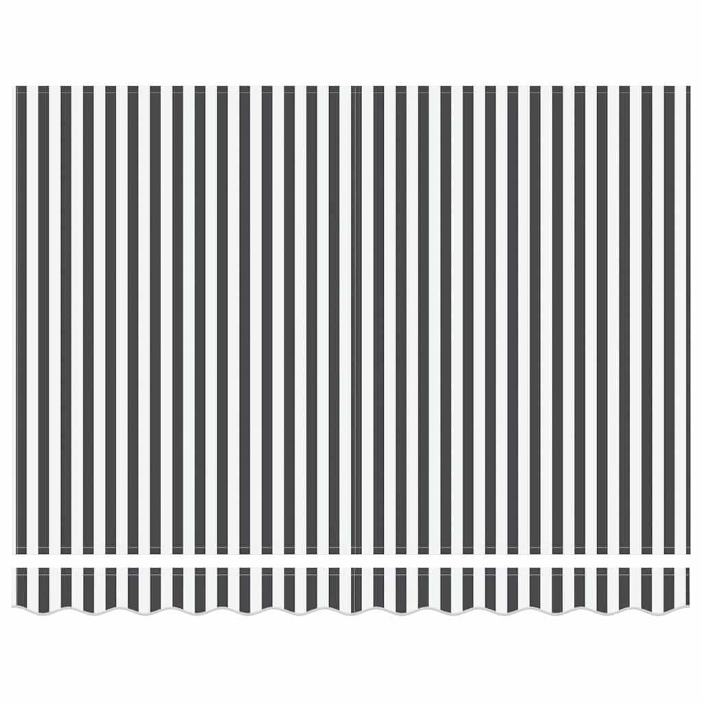 Einziehbare Markise Anthrazit 300 X 200 Cm Stoff Anthrazit Und Weiß (Weißer Rahmen)