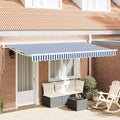 Markisenrahmen Blau Und Weiß 300 X 200 Cm Blau Und Weiß (Weißer Rahmen)