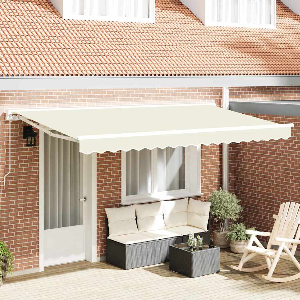 Markisenrahmen Creme 250 X 200 Cm Polyester Mit Pu-Beschichtung Creme (Weißer Rahmen)