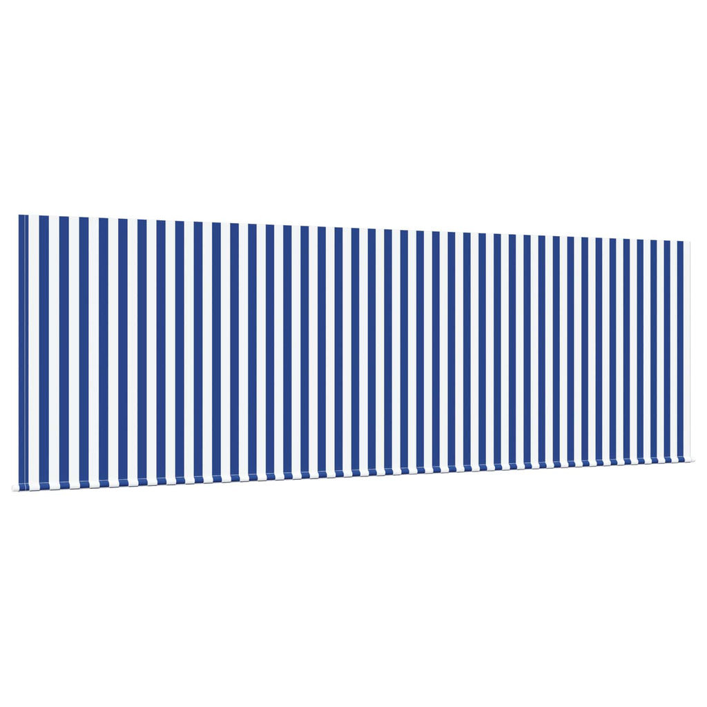 Einziehbare Markise Blau Und Weiß 350 X 200 Cm Creme (Anthrazit-Rahmen)