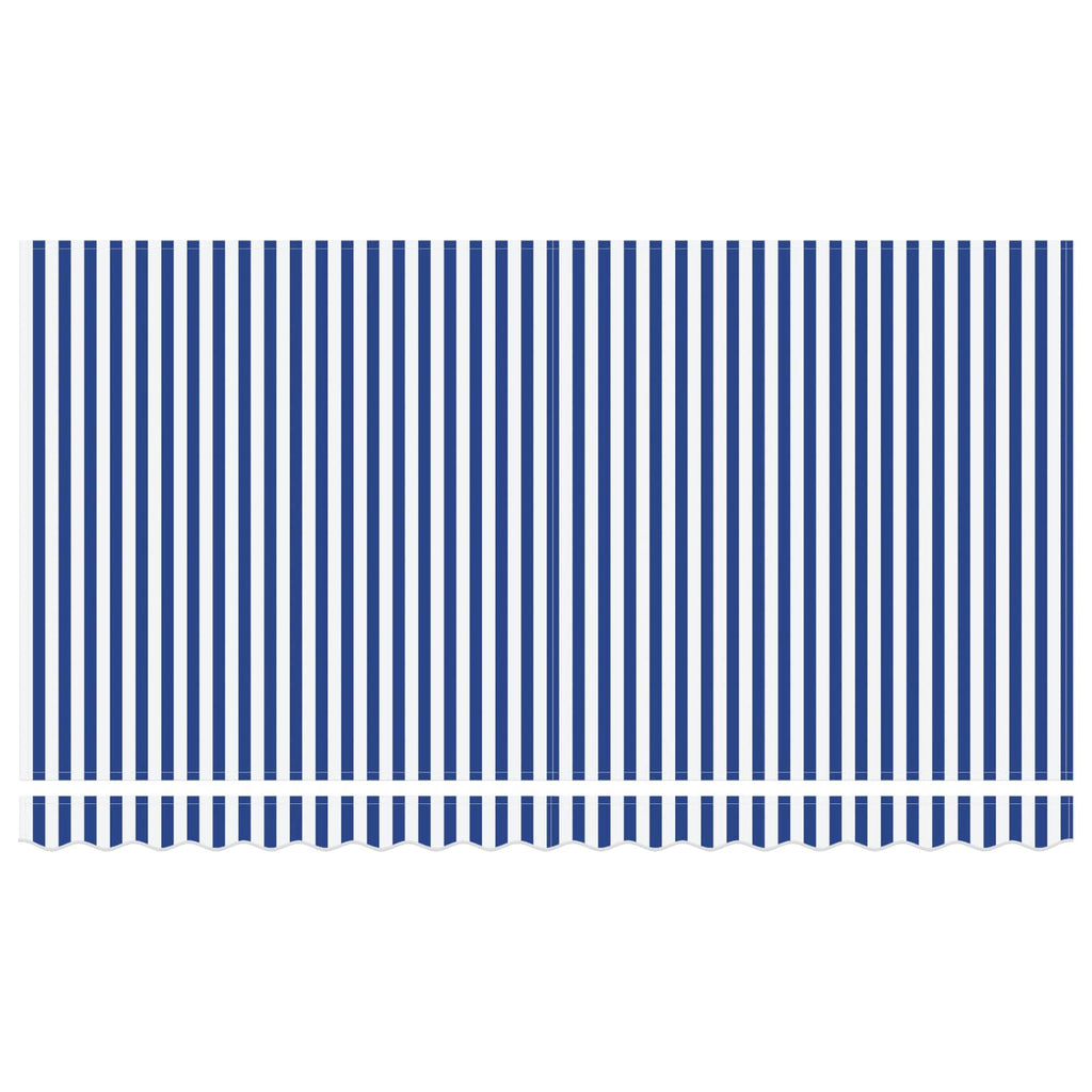 Einziehbare Markise Blau Und Weiß 350 X 200 Cm Creme (Anthrazit-Rahmen)