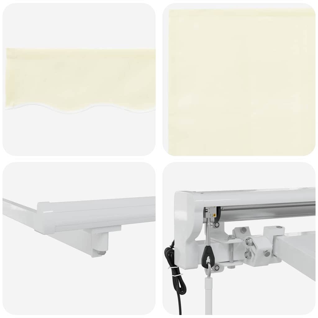 Einziehbare Markise Creme 350 X 200 Cm Polyester Und Aluminium Creme (Anthrazit-Rahmen)
