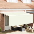 Einziehbare Markise Creme 350 X 200 Cm Polyester Und Aluminium Creme (Anthrazit-Rahmen)