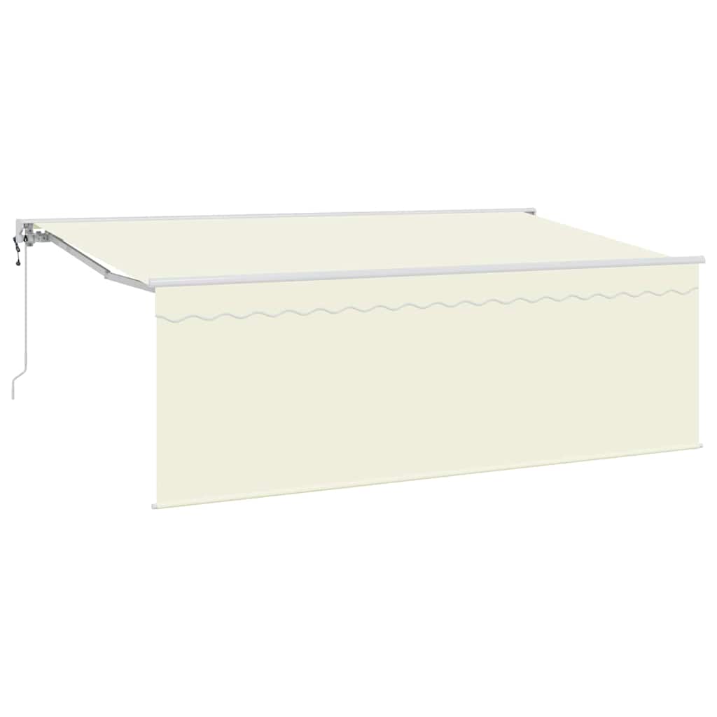 Einziehbare Markise Creme 350 X 200 Cm Polyester Und Aluminium Creme (Anthrazit-Rahmen)