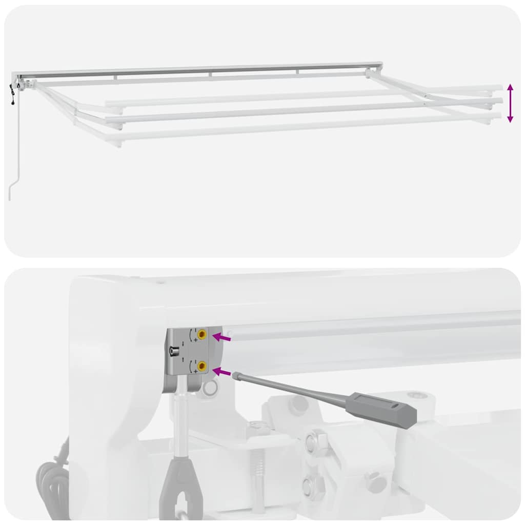 Einziehbare Markise Creme 350 X 200 Cm Polyester Und Aluminium Creme (Anthrazit-Rahmen)