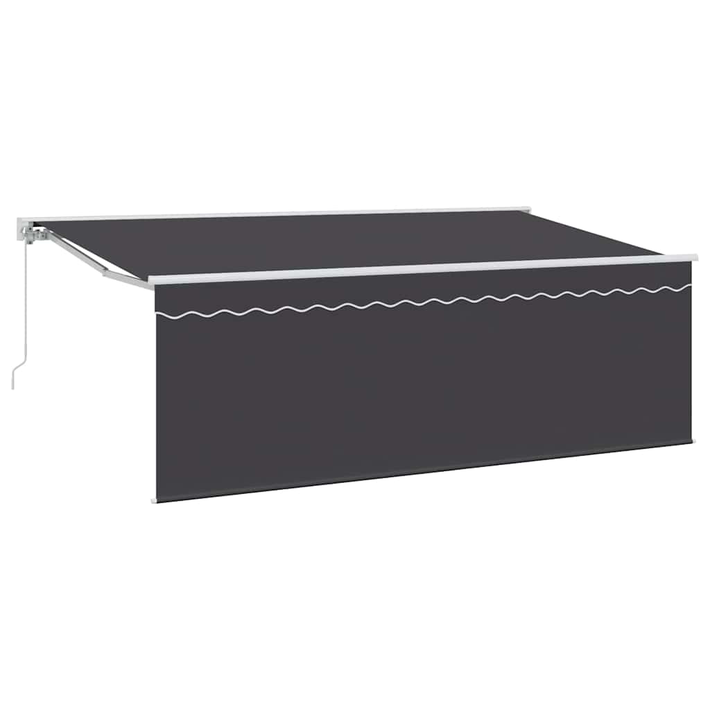 Einziehbare Markise Creme 350 X 200 Cm Polyester Und Aluminium Anthrazit (Rahmen Anthrazit)