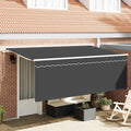 Einziehbare Markise Anthrazit 350 X 200 Cm Anthrazit (Rahmen Anthrazit)