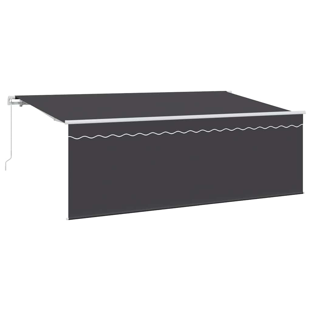 Einziehbare Markise Anthrazit 350 X 200 Cm Anthrazit (Rahmen Anthrazit)