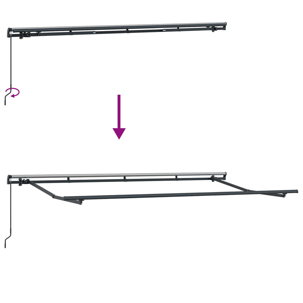 Einziehbare Markise Anthrazit 350 X 200 Cm Anthrazit (Rahmen Anthrazit)