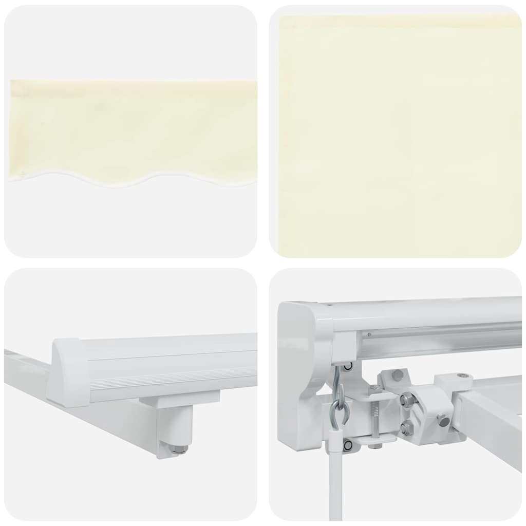 Einziehbare Markise Creme 400 X 200 Cm Polyester Und Aluminium Creme (Anthrazit-Rahmen)