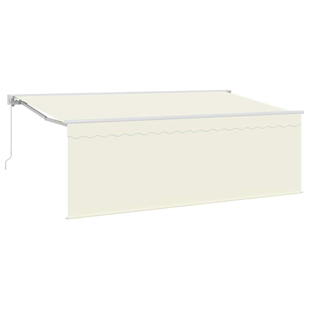 Einziehbare Markise Creme 400 X 200 Cm Polyester Und Aluminium Creme (Anthrazit-Rahmen)