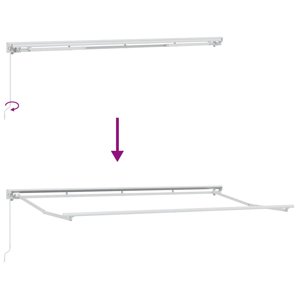 Einziehbare Markise Creme 400 X 200 Cm Polyester Und Aluminium Creme (Anthrazit-Rahmen)