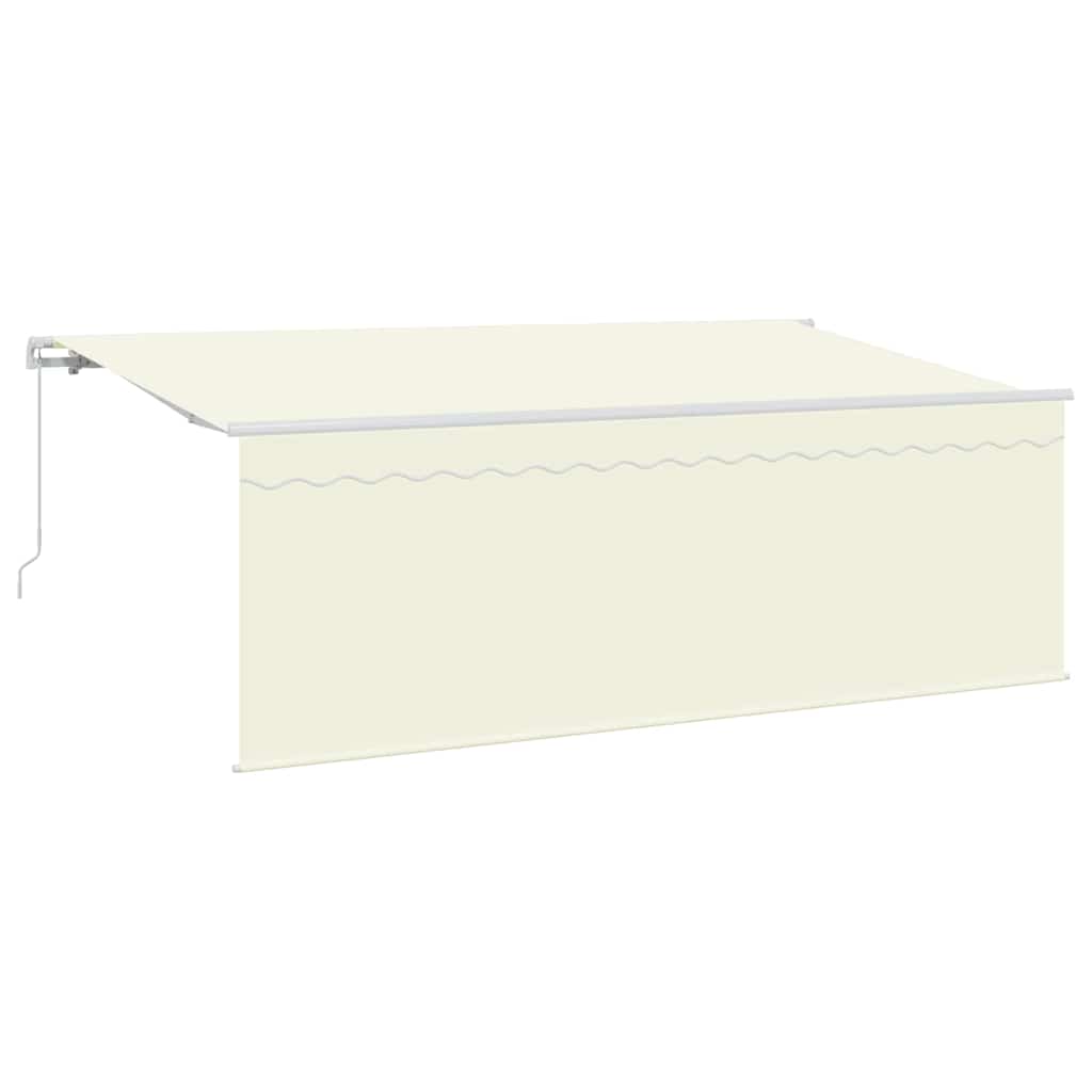 Einziehbare Markise Creme 400 X 200 Cm Polyester Und Aluminium Creme (Anthrazit-Rahmen)