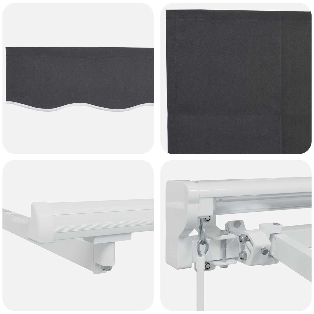 Einziehbare Markise Anthrazit 400 X 200 Cm Anthrazit (Rahmen Anthrazit)