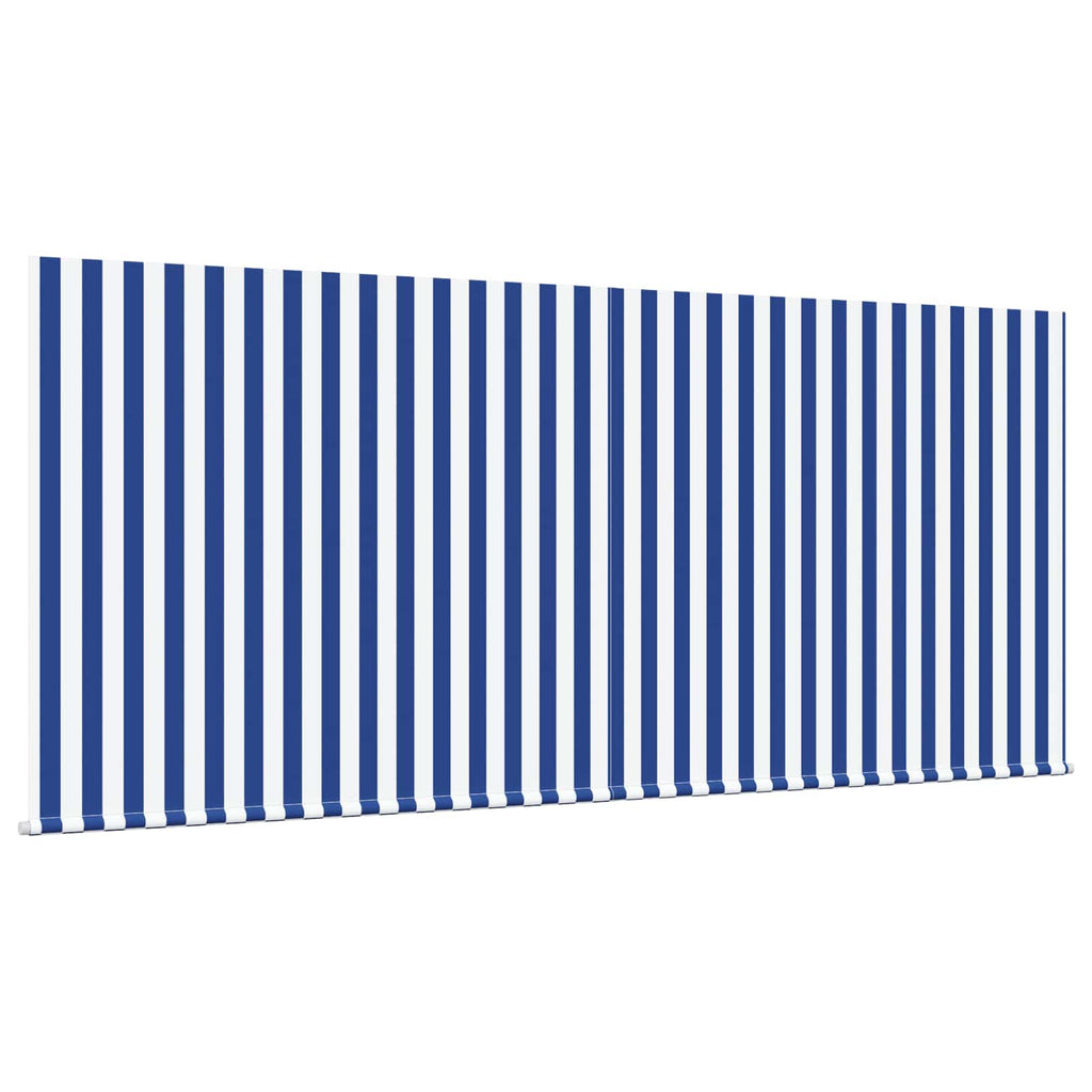 Einziehbare Markise Blau Und Weiß 300 X 250 Cm Blau Und Weiß (Rahmen Anthrazit)