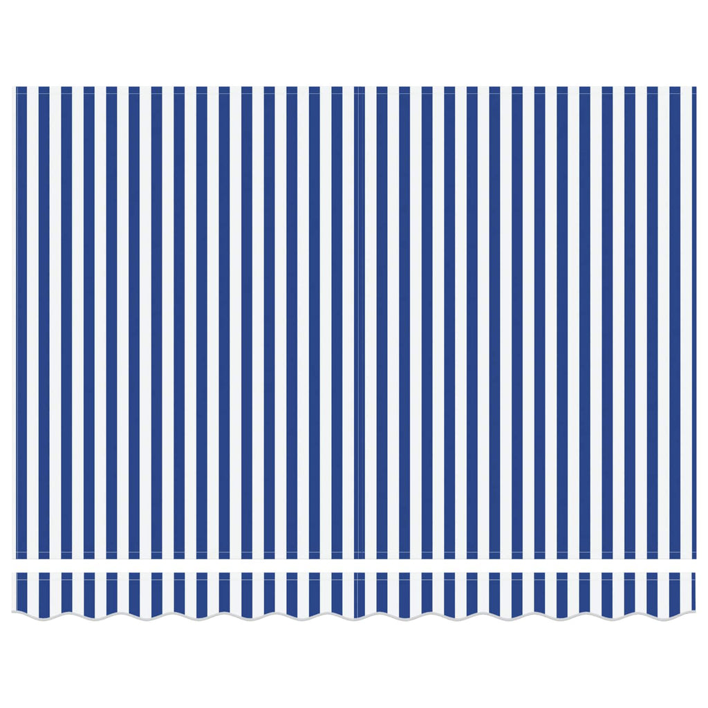 Einziehbare Markise Blau Und Weiß 300 X 250 Cm Blau Und Weiß (Rahmen Anthrazit)