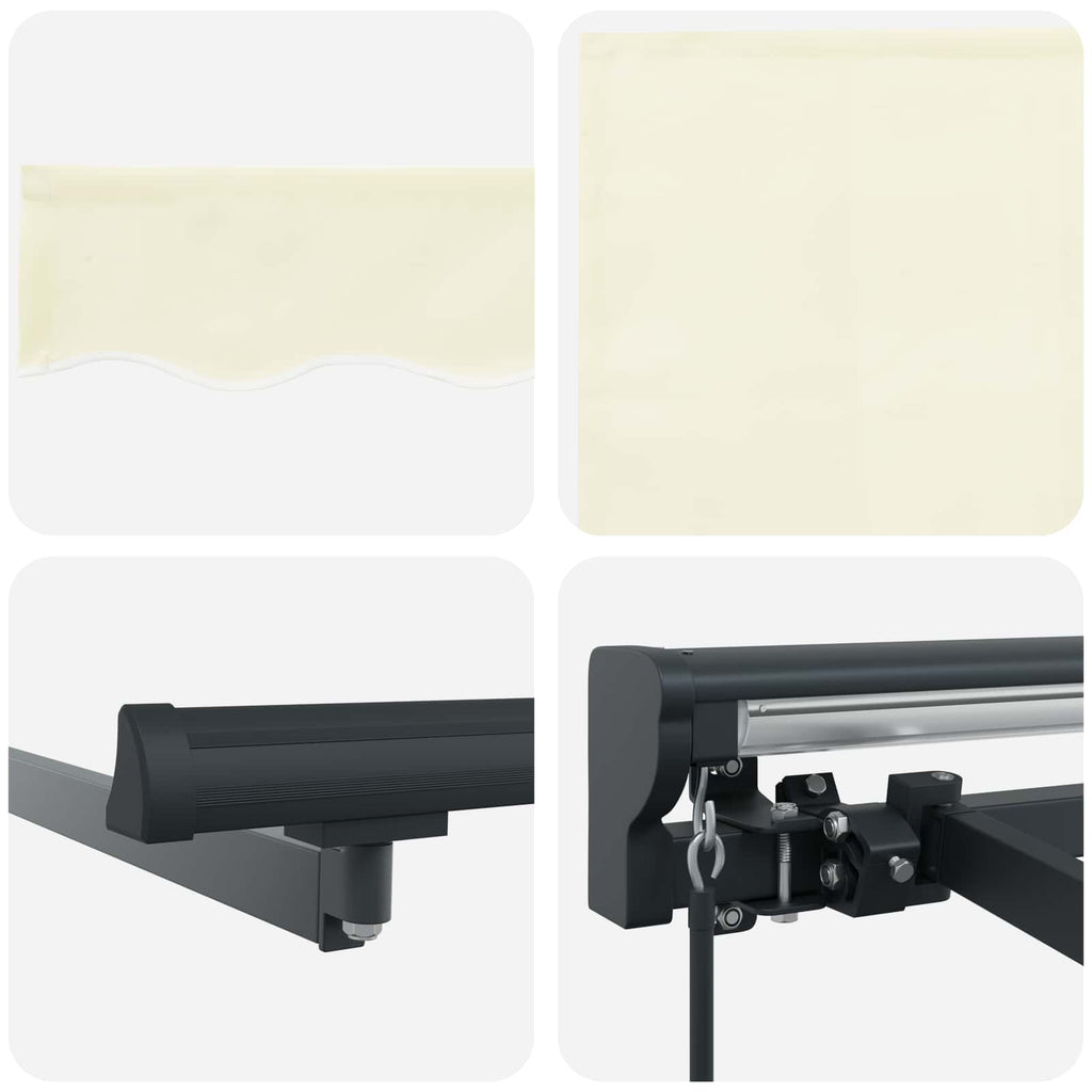 Einziehbare Markise Creme 300 X 250 Cm Polyester Und Aluminium