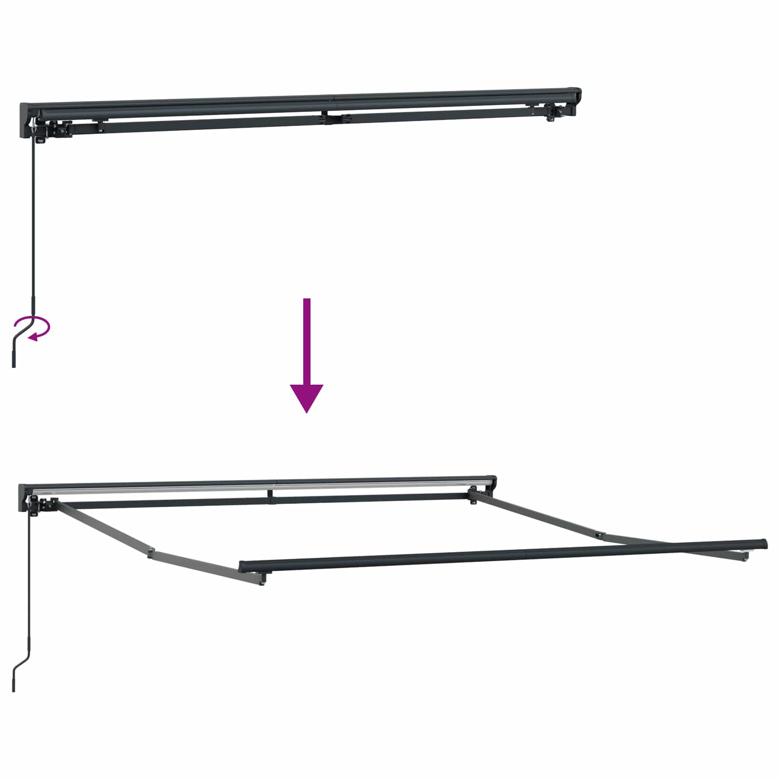 Einziehbare Markise Creme 300 X 250 Cm Polyester Und Aluminium