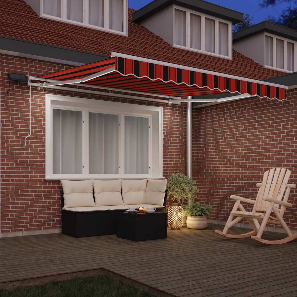 Einziehbare Markise Orange Und Braun Orange/Schwarz/Gelb