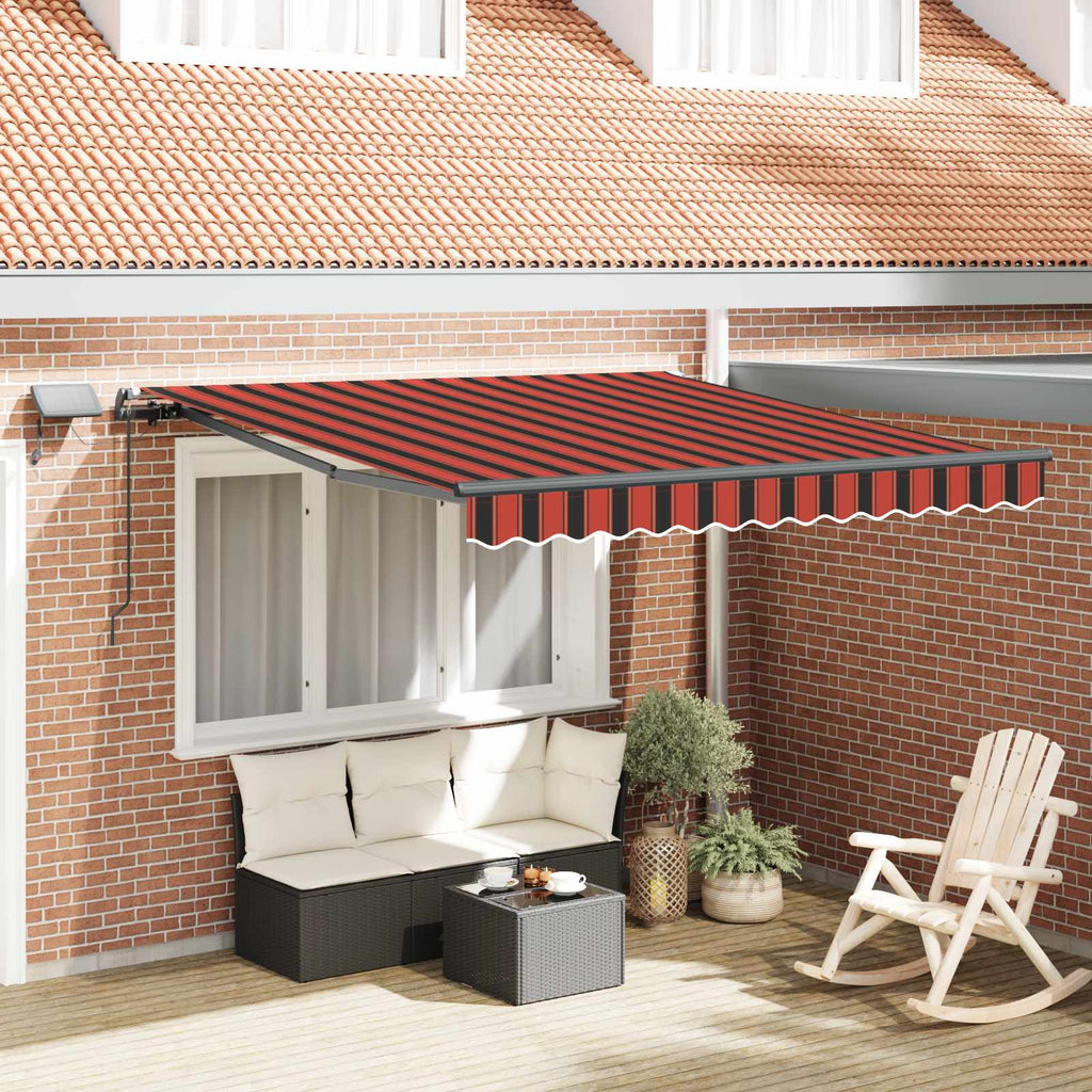 Einziehbare Markise Orange Und Braun Stoff Orange/Schwarz/Gelb