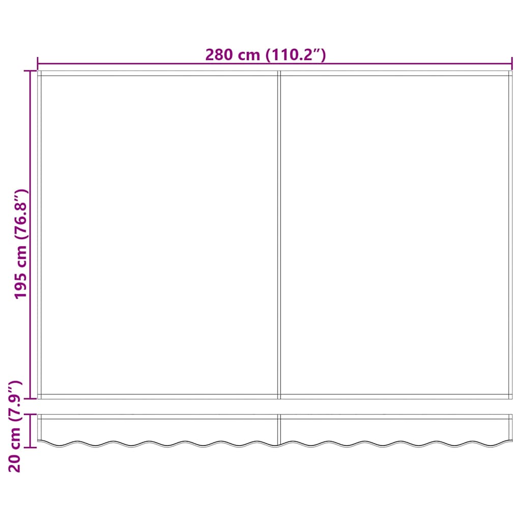 Markise Mehrfarbig 300 X 250 X 165 Cm Polyester Rot Und Weiß (Anthrazit Rahmen)