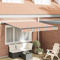 Einziehbare Markise Mehrfarbig Polyester Und Stahl Blau Und Orange