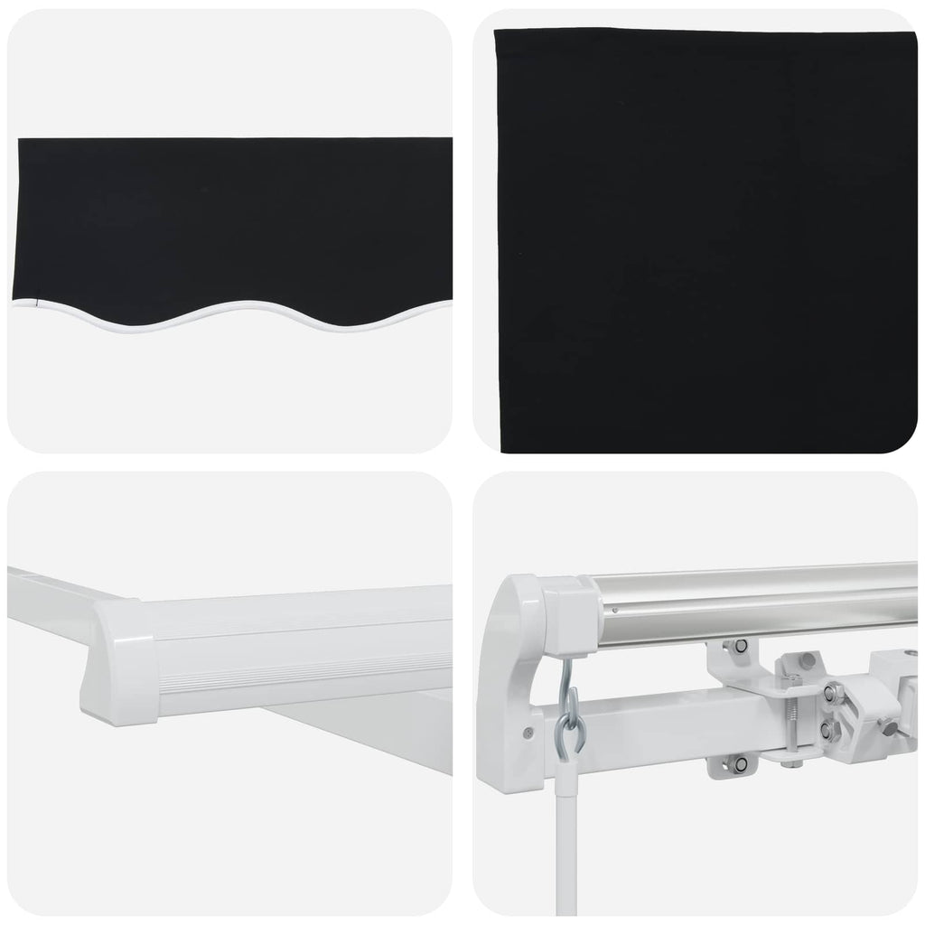 Markise Schwarz 300 X 250 X 165 Cm Polyester Gelb Und Grau (Anthrazit Rahmen)