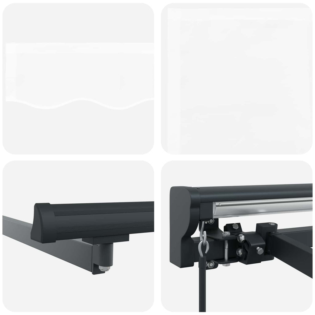Einziehbare Markise Weiß 300 X 250 Cm Aluminium Und Stoff Weiß (Anthrazit Rahmen)