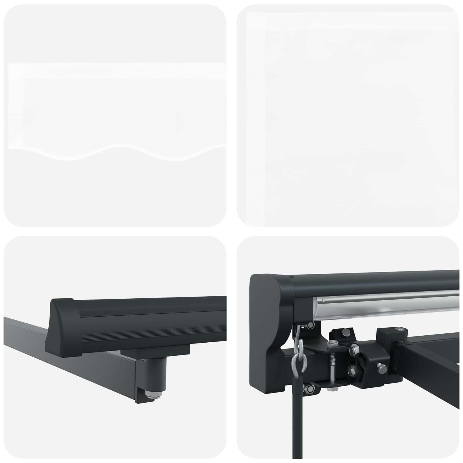Einziehbare Markise Weiß 300 X 250 Cm Aluminium Und Stoff Weiß (Anthrazit Rahmen)