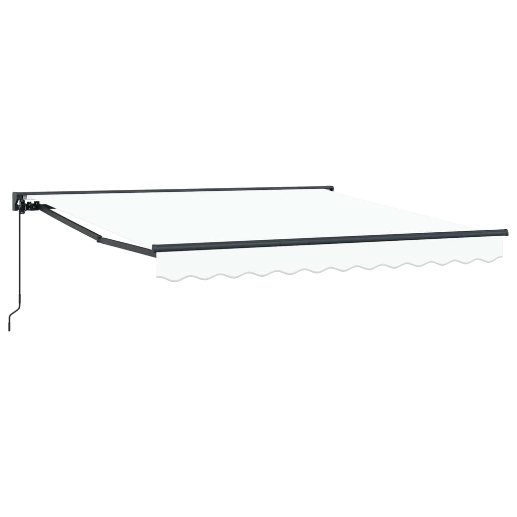Einziehbare Markise Weiß 300 X 250 Cm Aluminium Und Stoff Weiß (Anthrazit Rahmen)