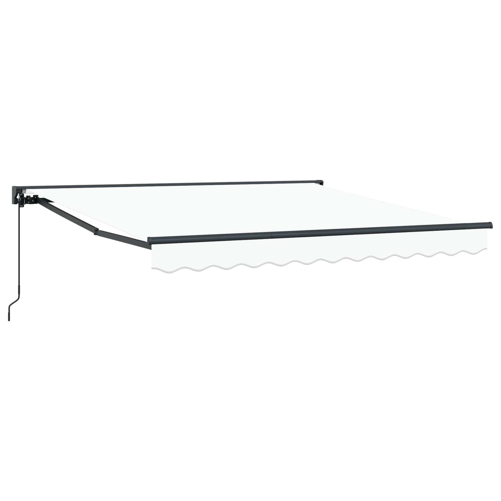 Einziehbare Markise Weiß 300 X 250 Cm Aluminium Und Stoff Weiß (Anthrazit Rahmen)