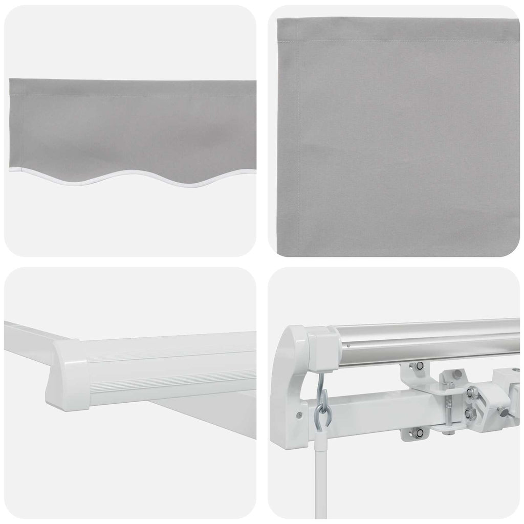 Markise Hellgrau 300 X 250 X 165 Cm Polyester Weiß (Anthrazit Rahmen)