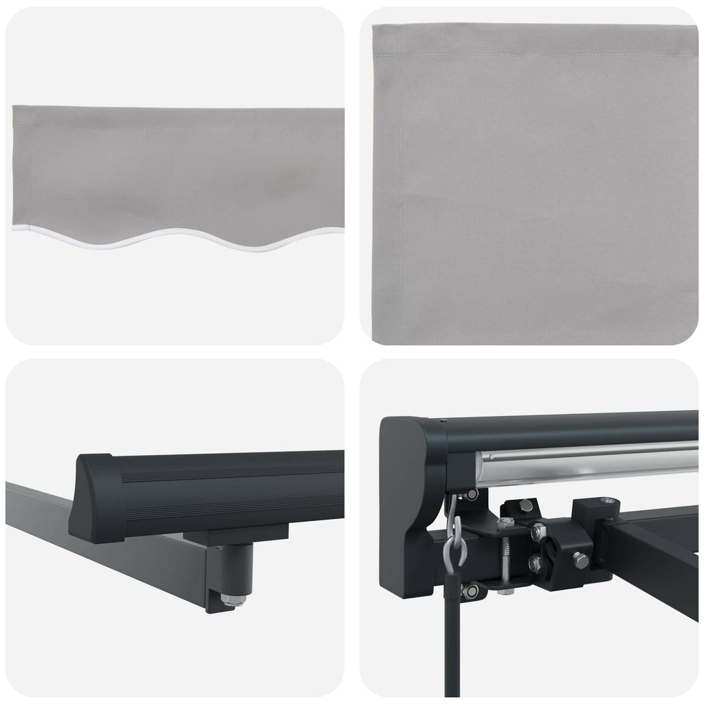 Einziehbare Markise Hellgrau 300 X 250 Cm Aluminium Und Stoff Hellgrau (Anthrazit Rahmen)