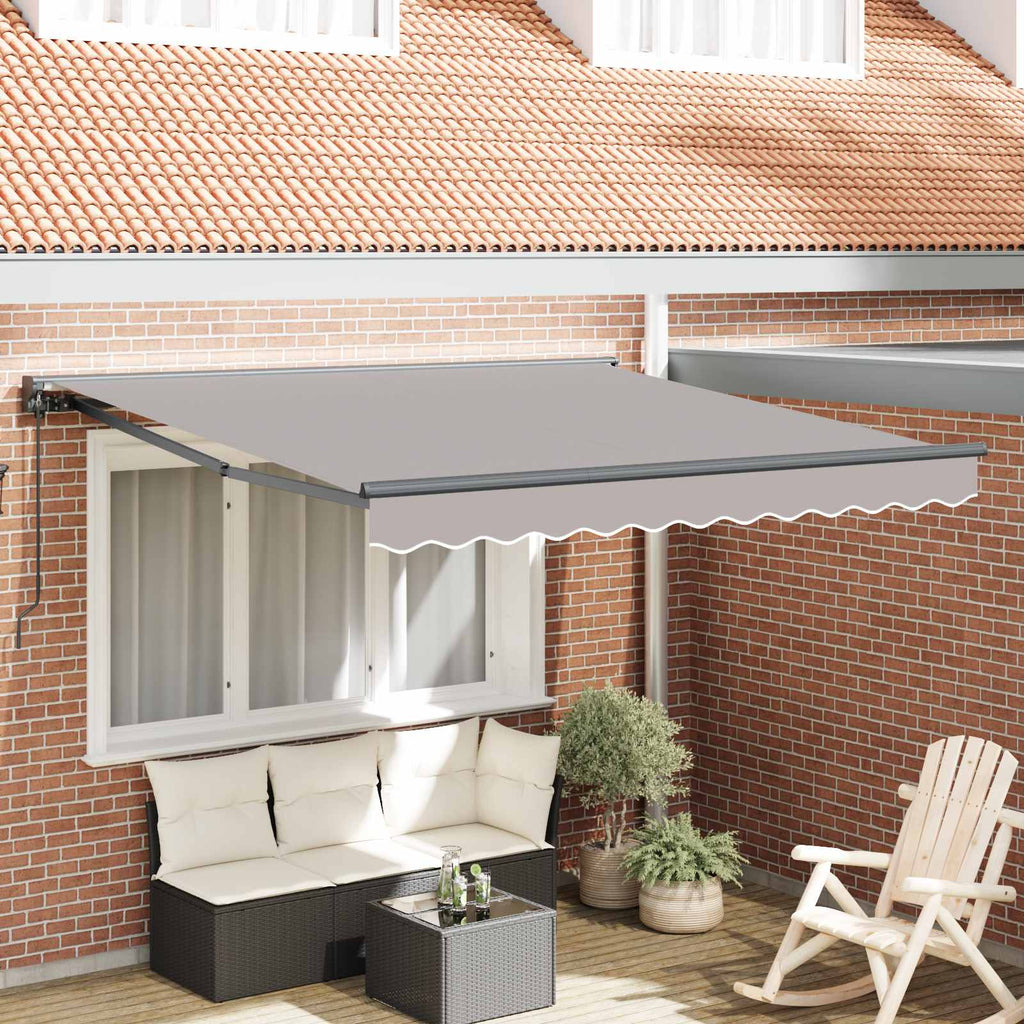 Einziehbare Markise Hellgrau 300 X 250 Cm Aluminium Und Stoff Hellgrau (Anthrazit Rahmen)