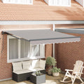 Einziehbare Markise Hellgrau 300 X 250 Cm Aluminium Und Stoff Hellgrau (Anthrazit Rahmen)