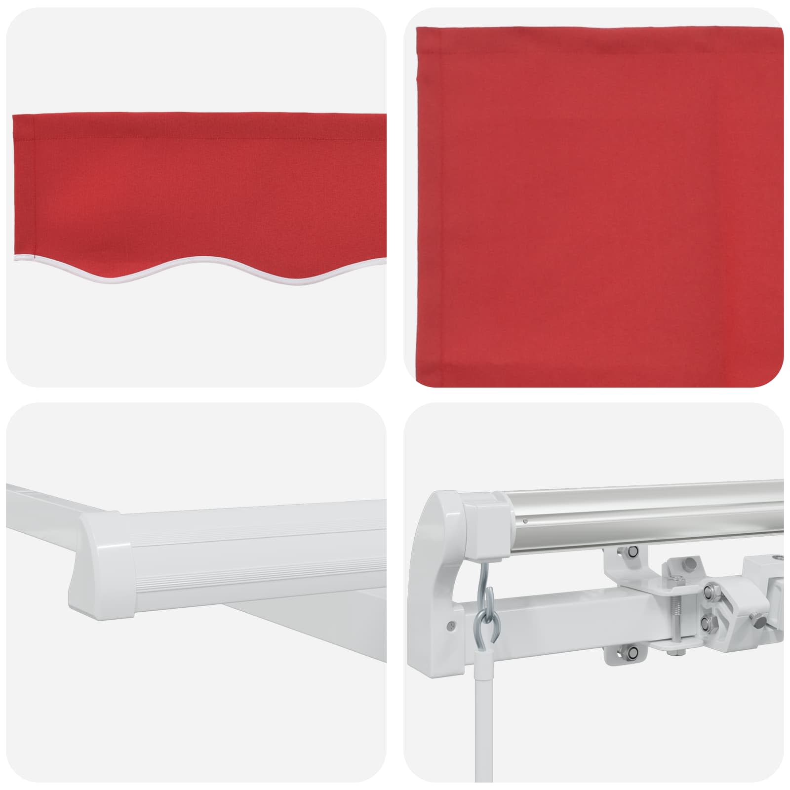 Markise Rot 300 X 250 X 165 Cm Polyester Hellgrau (Anthrazit Rahmen)