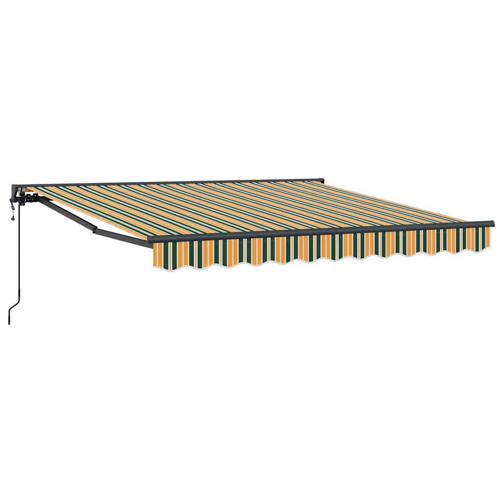 Einziehbare Markise Grün Und Gelb 300 X 250 Cm Grün Und Gelb (Anthrazit Rahmen)