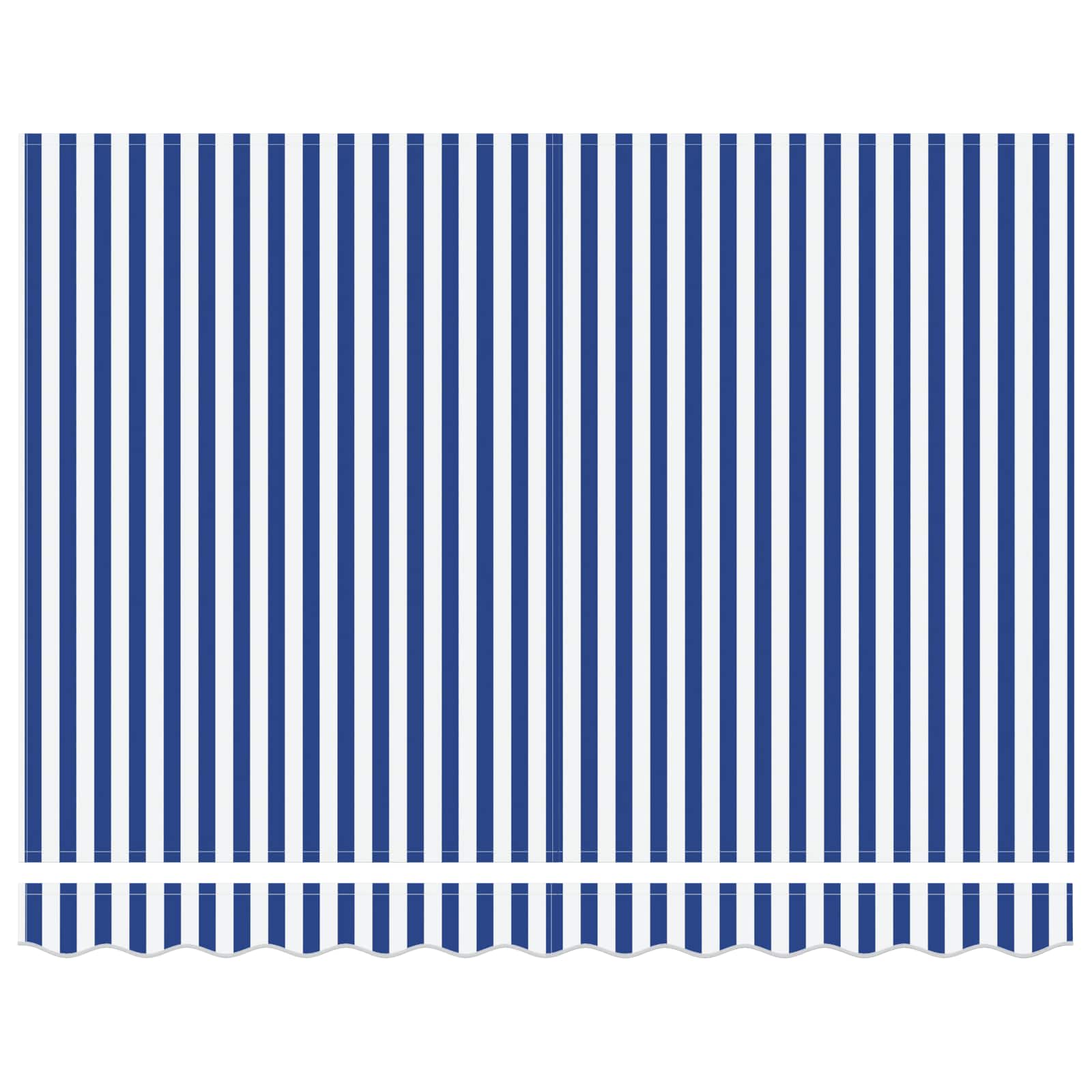 Einziehbare Markise Blau Und Weiß 350 X 250 Cm Blau Und Weiß (Rahmen Anthrazit)